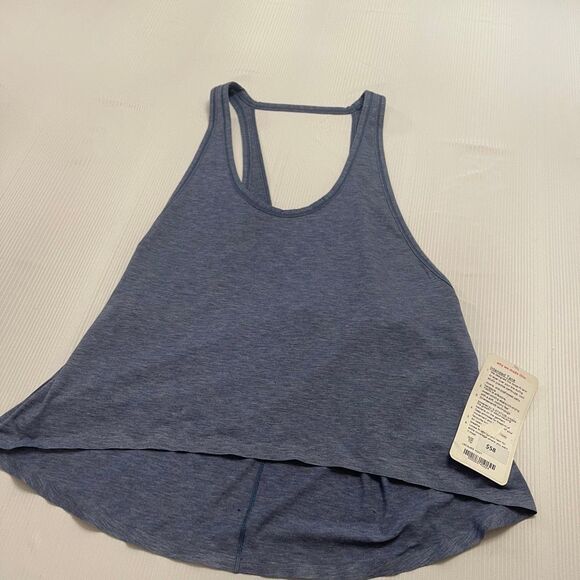 NWT Lululemon Sz 10 Intended Tank Top HDCT Loose Fit Blue Heathered Dark Cobalt - Picture 1 of 6